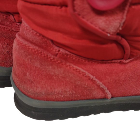 Lands' End Red Suede Boots Women Size 6.5 394102 Winter Boots Insulated - Picture 4 of 9